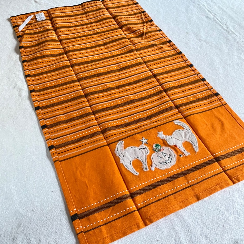 Halloween Black Cat & Jack-O’-Lantern Dish Towels · Set of 2 Cotton Kitchen Tea - Picture 9 of 11